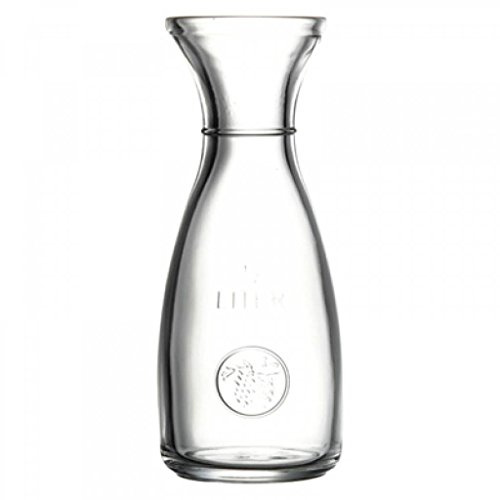 Utopia P80113 Carafes, 0.5 L (Pack of 6) | Durable glass pitcher prevents spills during table service, helping busy catering environments run smoothly.