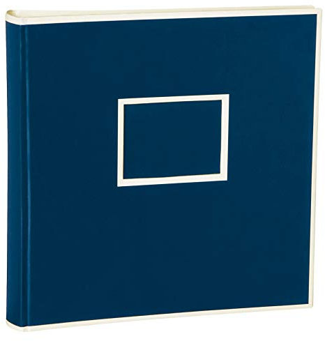Semikolon 351095 Jumbo Album - 30x30 cm, 100 Seiten cremefarben, für 10x15 Fotos, mit Pergaminpapier - marine blau