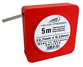 Helios Preisser Fühlerlehrenband, Einzelkassette (Kohlenstoffstahl, gehärtet, Breite 12,7 mm, Länge 5 m, Nennmaß 0,10 mm) 0611 510