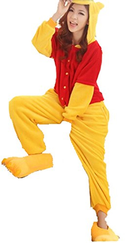 Unisex nightwear and pyjamas Unisex Einteiler/Pyjama für Erwachsene, ,Winnie Pooh-Design, aus warmem Flanellstoff