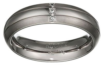 Boccia Unisex-Ring You and me Titan mattiert Diamant (0.015 ct) weiß Brillantschliff Gr. 71 (22.6) - 0131-0371