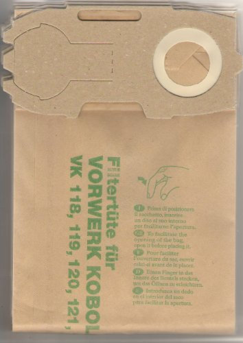 FW1 sacs de rechange eT pièces de rechange compatible avec les aspirateurs vorwerk folletto modèles (-) : vK 118/vK 119, vK vK 120, 121, 122 eT vK/31 eT/340/kOBOLD 118/vR vR/120/121 vR lot de 10