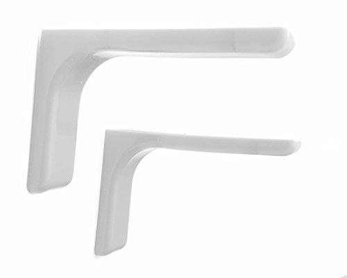 Shelf support brackets with covers 120mm Invisible/Concealed Fixings White (1 pair)