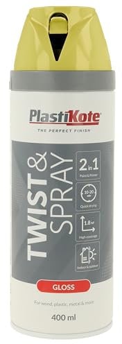 Plasti-kote 21104 400ml Premium Spray Paint Gloss - New Yellow
