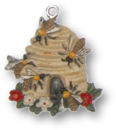 Zinnfigur Bienenkorb, handbemalt, Zinn 93%