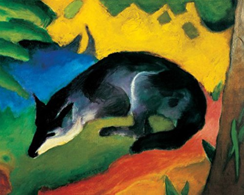 1art1 Franz Marc Poster Der Blaue Fuchs, 1911 Bilder Leinwand-Bild Auf Keilrahmen | XXL-Wandbild Poster Kunstdruck Als Leinwandbild 50x40 cm