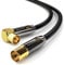 deleyCON 10m Cavo Antenna TV Coassiale 1x Spina TV Angolata a 90° a Presa TV Dritto - TV HDTV Radio DVB-T2 Full HD Spina in Metallo - Nero
