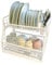SAFRI 2-Tier Plastic Plate Dish Drainer Rack Glasses Crockery Cutlery Utensil Drainer with Drip Removable Tray (White)
