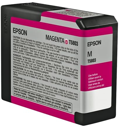 Epson Ink Cartridge 80 ml, Magenta T5803, Genuine, Amazon Dash Replenishment Ready