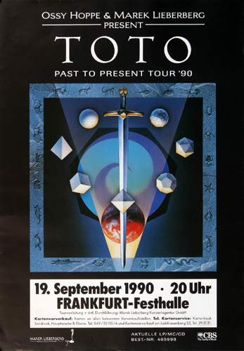 Toto - Past to Present, Frankfurt 1990 » Konzertplakat/Premium Poster | Live Konzert Veranstaltung | DIN A1 «