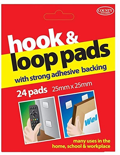 Hook and loop pads with strong adhesive backing - 60cm X 20mm