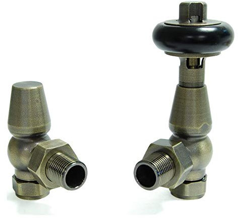 Eton Traditional Manual Radiator Valve (pair) For Cast Iron Radiators Old English Brass