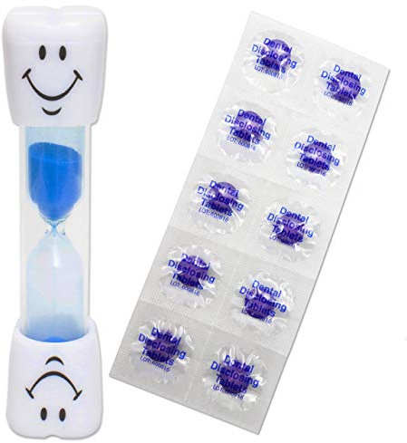 Smile Toothbrush Timer & 10 Disclosing Tablets (Blue)
