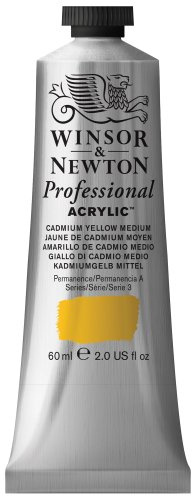 Winsor & Newton Professional Acrylic Paint, 60ml, Cadmium Yellow Medium