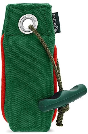 Romneys Suchen Dummy - Der Mini-Dummy für kleine Hunde 100g - Der Pocketdummy ist schwimmfähig und mit Wurfgriff (grün)