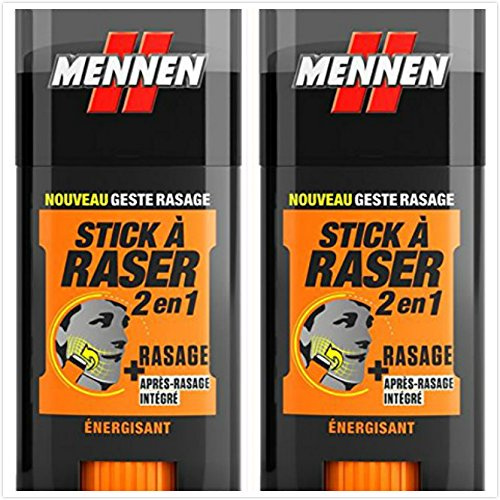 MENNEN - Stick à Raser 2 en 1 Homme - Energisant - 50 ml - lot de 2