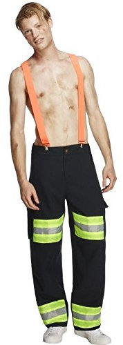 Smiffys Costume Fever de pompier, homme, avec pantalon et brassards Halloween