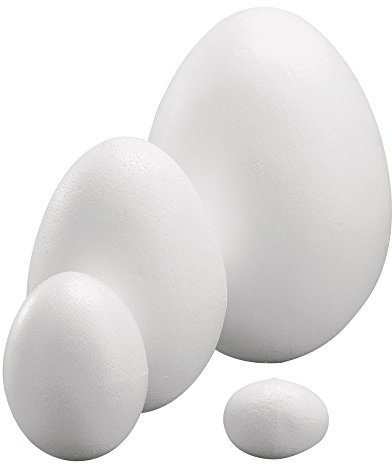 Rayher 3309600 Styropor-Ei , voll, Höhe 12 cm