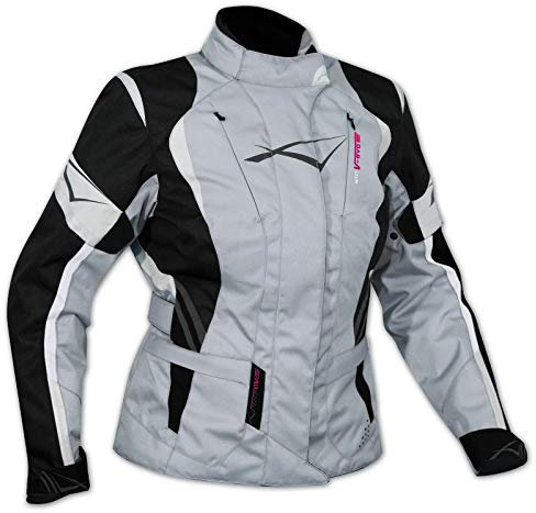 A-Pro Textiljacke Motorrad Touring Damen Protektoren Thermofutter Wasserdicht Grau XXL