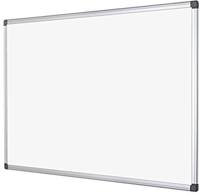 Bi-Office Magnetisches Whiteboard Maya, 120 x 120 cm, Lackierte Stahloberfläche, Trocken Abwischbar, Memoboard mit Aluminiumrahmen und Stifteablage, Magnettafel, MA3807170, Weiß