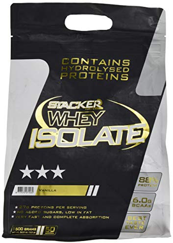 Stacker2 Whey Isolate Eiweiß Protein Eiweißshake Proteinshake Bodybuilding (Vanilla 1500g)