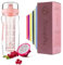 Hydracy Bouteille à Infusion de Fruits avec Etui Long Infuseur et Indicateur de Temps - Grande capacité 1Litre - Sans bisphénol A - Votre Hydratation Santé avec du Goût! Rose Gold