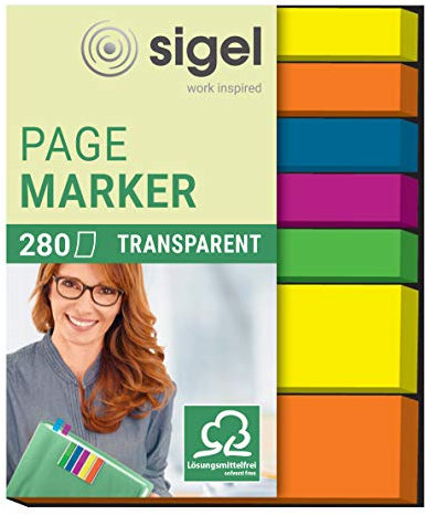 SIGEL HN616 Haftmarker, 280 extra schmale Streifen im Format 6 bzw 12 x 50 mm