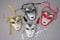 venezianische Glittermaske Erw., Farbe:rot