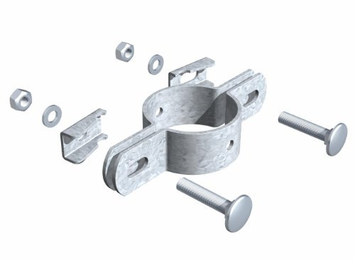 Alberts 563387 Doppelschelle | Stahl roh, feuerverzinkt | für Pfosten-Ø 34 mm