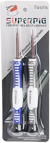 GF-Techno ® Kit di 2 Cacciavite Torx e a croce per smontaggio apertura e di Riparazione per tutti i iPhone 4, 4S, 5, 5S, 5 C/iphone 6 & 6 Plus