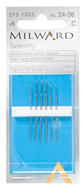 Milward Tapestry Hand Sewing Needles, Silver, Nos.24-26