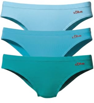 s.Oliver Damen Bikinislips (3 Stück) | Logodruck, Roter Akzent seitlich, Klassischer Schnitt, Unsichtbar unter Kleidung, Nahtloses Tragegefühl, Alltagstauglich