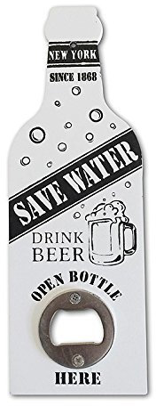 Flaschenöffner SAVE WATER - DRINK BEER New York Vintage Wandflaschenöffner