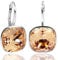 Ohrringe mit Markenkristallen Silber Pfirsich Orange NOBEL SCHMUCK