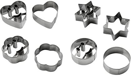 Zenker 42892 Set de 2 emporte-pièces à pâtisserie, emporte-pièces visage, emporte-pièce pour biscuits Linzer, Acier inoxydable, Argent, 6 cm