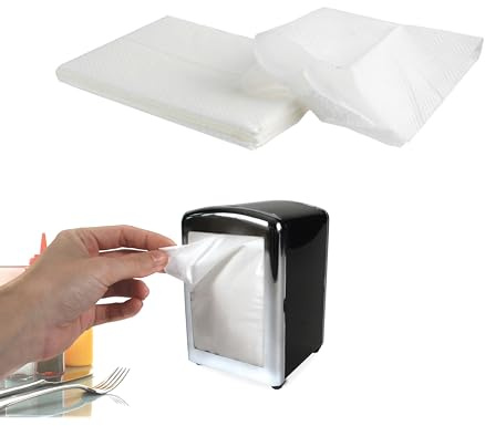 HOME DECO FACTORY Spender-Servietten, 100 Stück, 12,5 x 8 cm, Weiß | Papierservietten für Spender, 100 Stück, 12,5 x 8 cm, Geschirr, weiß
