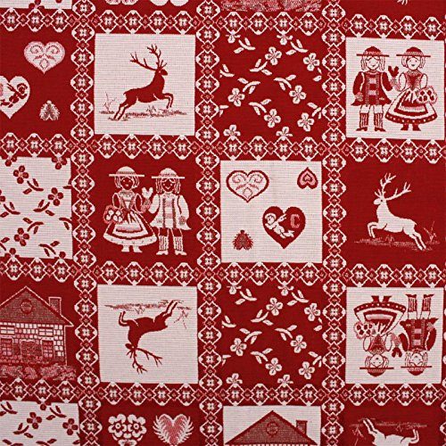 Jacquard Stoff Meterware Landhaus Alpen - 280 cm breit, Polsterstoff, Bezugsstoff, Möbelbezugsstoff, Deko