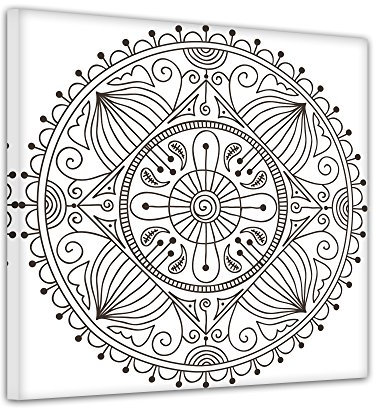 Mandala I - Ausmalbild auf Leinwand, aufgespannt auf Rahmen - Quadrat-Format - 40x40 cm