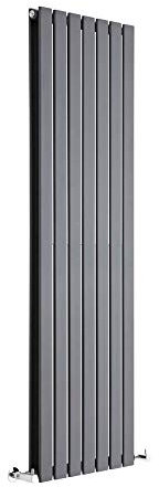 Milano Alpha Anthracite Vertical Double Flat Panel Radiator - 1600mm x 490mm