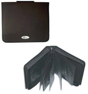 Binary 400 CD DVD Black Leather look Carry Case Organiser wallet