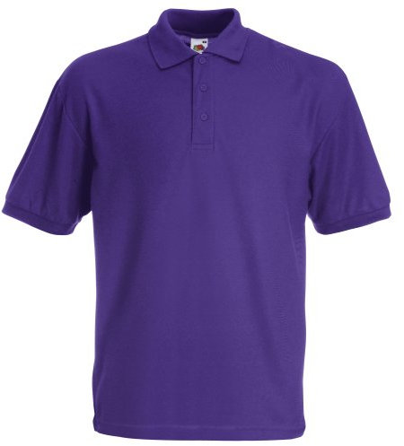 Fruit Of The Loom Men's SS033M Short Sleeve Polo Shirt, Purple, Medium (Manufacturer Size:M)