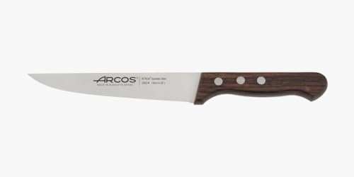 Arcos Cuchillo de Cocina Profesional - Hoja de Acero Inoxidable NITRUM 155 mm - Mango de Madera Palisandro - Serie Atlantico - Corte Preciso y Duradero