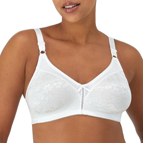 Bali Women's Double Support Spa Closure Wire-Free Bra, White, 34C
