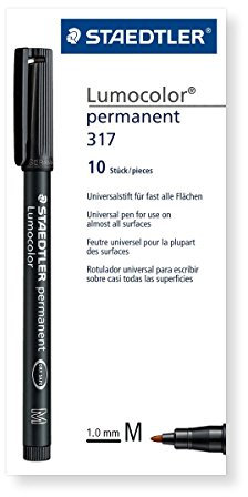 STAEDTLER permanent Marker Lumocolor, braun, Linienbreite ca. 1,0 mm, wisch- und wasserfest, Made in Germany, lange Lebensdauer, 10 braune Universalstifte im Kartonetui, 317-7