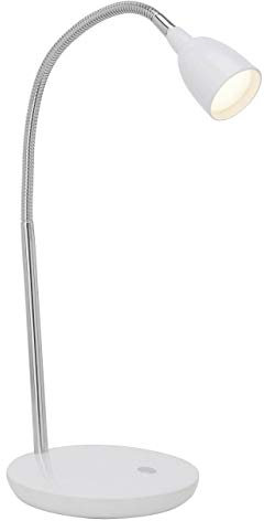 BRILLIANT Lampe Anthony LED Tischleuchte eisen/weiß | 1x 2.4W LED integriert, (200lm, 3000K) | Mit Druckschalter an der Basis
