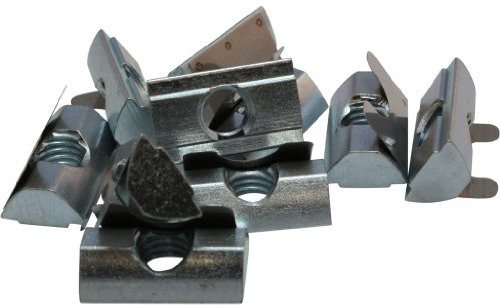 10 x Nutenstein Nut 8 - Typ I - M8 mit Steg, Federblech, Stahl verzinkt