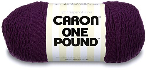 Caron One Pound Solids Yarn, 16oz, Gauge 4 Medium, 100% Acrylic - Deep Violet- For Crochet, Knitting & Crafting ( 1 Piece )