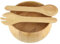 apollo THE HOUSEWARES BRAND Rubber Wood Salad Set 10 with 2 Servers, Fruit Bowl, Centrepiece, High-Quality Hevea Wood, Size: 31x27x12cm, Natural