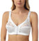 Marlon Womens Mandy Front Fastening Wirefree Satin & Lace Everyday Bra, White, 34DD