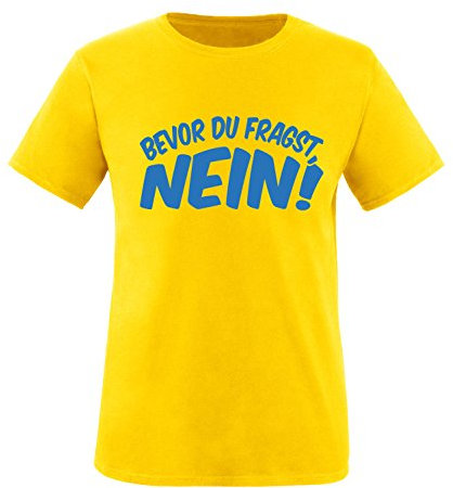 Luckja Bevor du fragst Nein Kinder T-Shirt Gelb-Hellblau Grösse 98/104